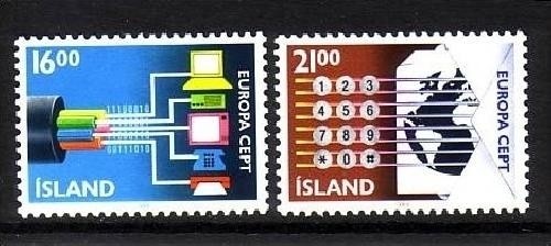 ISLAND MI-NR. 682-683 POSTFRISCH(MINT) EUROPA 1988 TRANSPORT- und KOMMUNIKATIONSMITTEL