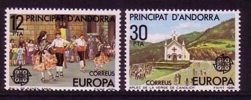ANDORRA SPANISCH MI-NR. 138-139 POSTFRISCH(MINT) EUROPA 1981 FOLKLORE