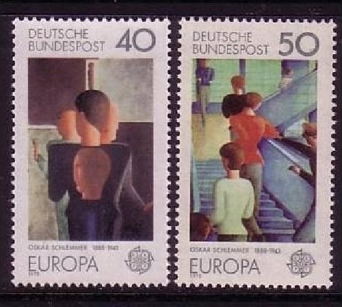 DEUTSCHLAND MI-NR. 840-841 POSTFRISCH(MINT) EUROPA 1975 GEMÄLDE OSKAR SCHLEMMER