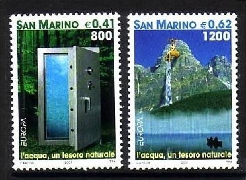 SAN MARINO MI-NR. 1950-1951 POSTFRISCH(MINT) EUROPA 2001 WASSER WALD BERGE