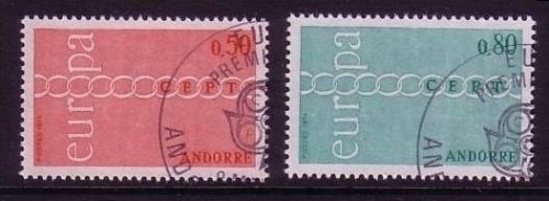 FRANZÖSISCH ANDORRA MI-NR. 232-233 GESTEMPELT(USED) EUROPA 1971