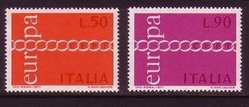 ITALIEN MI-NR. 1335-1336 POSTFRISCH(MINT) EUROPA 1971 KETTE