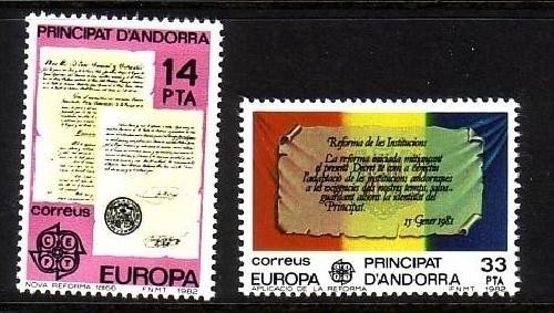 ANDORRA SPANISCH MI-NR. 153-154 POSTFRISCH(MINT) EUROPA 1982 HISTORISCHE EREIGNISSE