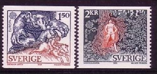 SCHWEDEN MI-NR. 1141-1142 POSTFRISCH(MINT) EUROPA 1981 FOLKLORE TROLL WALDFRAU