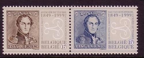 BELGIEN MI-NR. 2869-2870 Zd POSTFRISCH(MINT) 150 JAHRE BELGISCHE BRIEFMARKEN 1999 MARKE AUF MARKE