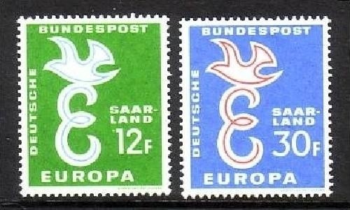 SAARLAND MI-NR. 439-440 POSTFRISCH(MINT) EUROPA 1958