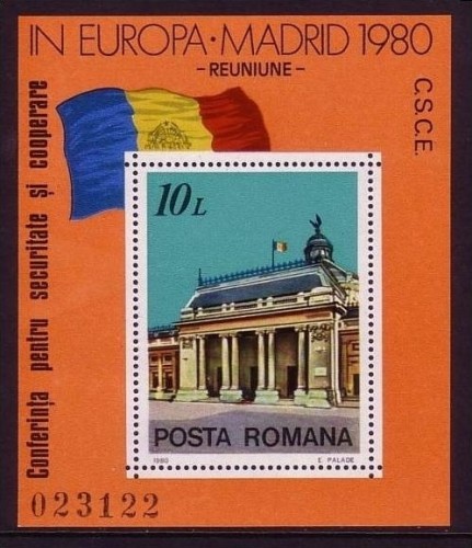 RUMÄNIEN BLOCK 174 POSTFRISCH KSZE 1980 FLAGGE