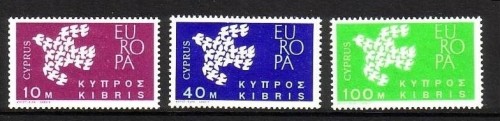 ZYPERN MI-NR. 197-199 POSTFRISCH(MINT) EUROPA 1961 TAUBE