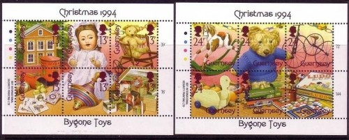 GUERNSEY MI-NR. 650-661 POSTFRISCH(MINT) KLEINBOGEN WEIHNACHTEN 1994 ALTES SPIELZEUG TEDDYBÄR