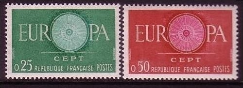FRANKREICH MI-NR. 1318-1319 POSTFRISCH(MINT) EUROPA 1960 WAGENRAD