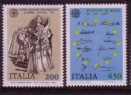 ITALIEN MI-NR. 1798-1799 POSTFRISCH(MINT) EUROPA 1982 HISTORIK KAISERKRÖNUNG KARL DER GROSSE
