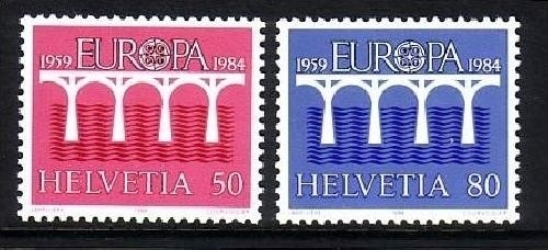 SCHWEIZ MI-NR. 1270-1271 POSTFRISCH(MINT) EUROPA 1984 BRÜCKE
