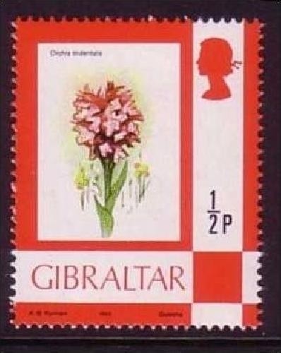 GIBRALTAR MI-NR. 348 IV POSTFRISCH(MINT) JAHRESZAHL 1982 DREIZÄHNIGES KNABENKRAUT