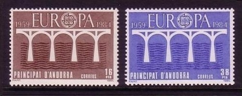 ANDORRA SPANISCH MI-NR. 175-176 POSTFRISCH(MINT) EUROPA 1984 BRÜCKE