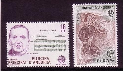 ANDORRA SPANISCH MI-NR. 181-182 POSTFRISCH(MINT) EUROPA 1985 - JAHR DER MUSIK