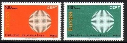 TÜRKEI MI-NR. 2179-2180 POSTFRISCH(MINT) EUROPA 1970 - SONNENSYMBOL