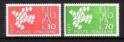 ITALIEN MI-NR. 1113-1114 POSTFRISCH(MINT) EUROPA 1961 TAUBE