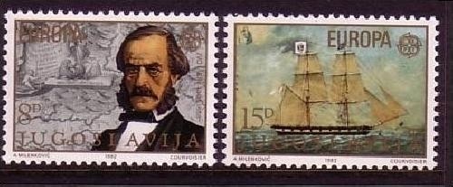 JUGOSLAWIEN MI-NR. 1919-1920 POSTFRISCH(MINT) EUROPA 1982 HISTORISCHE EREIGNISSE SCHIFF
