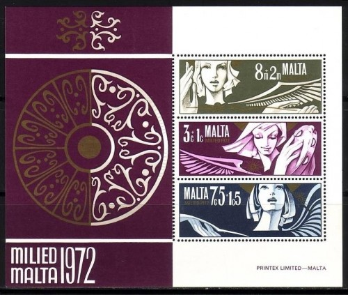 MALTA BLOCK 2 POSTFRISCH(MINT) WEIHNACHTEN 1972