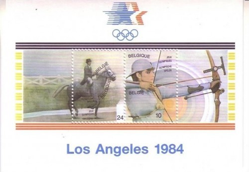 BELGIEN BLOCK 54 POSTFRISCH(MINT) OLYMPISCHE SOMMERSPIELE 1984 BOGENSCHIESSEN REITEN PFERD