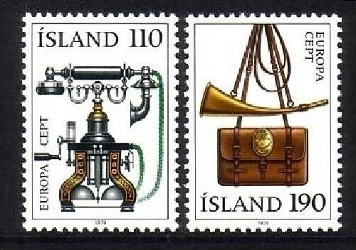 ISLAND MI-NR. 539-540 POSTFRISCH(MINT) EUROPA 1979 POST- und FERNMELDEWESEN TELEFON POSTHORN