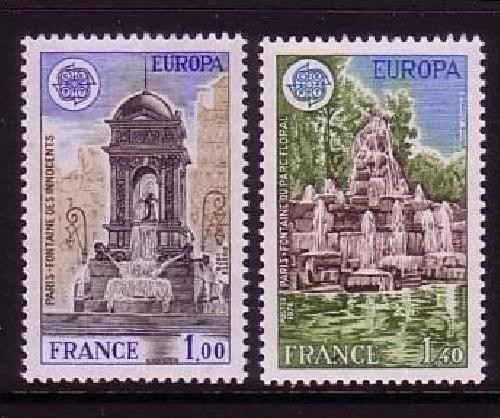 FRANKREICH MI-NR. 2098-2099 POSTFRISCH(MINT)1978 BAUDENKMÄLER BRUNNEN