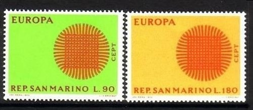 SAN MARINO MI-NR. 955-956 POSTFRISCH(MINT) EUROPA 1970 - SONNENSYMBOL