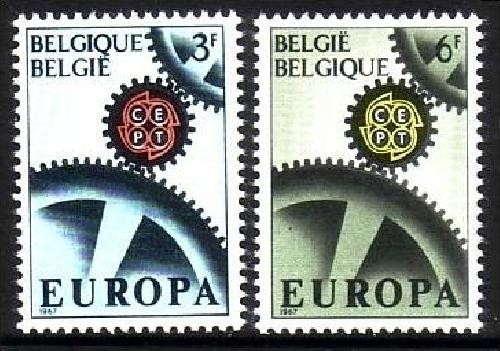BELGIEN MI-NR. 1472-1473 POSTFRISCH(MINT) EUROPA 1967 ZAHNRÄDER