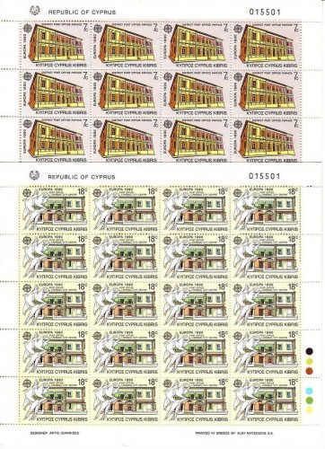 ZYPERN MI-NR. 748-749 POSTFRISCH(MINT) KLEINBOGENSATZ EUROPA 1990 POSTALISCHE EINRICHTUNGEN
