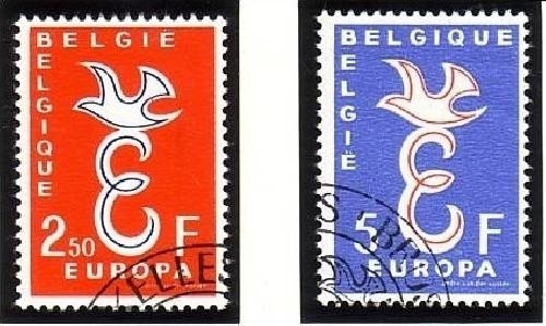 BELGIEN MI-NR. 1117-1118 o EUROPA 1958