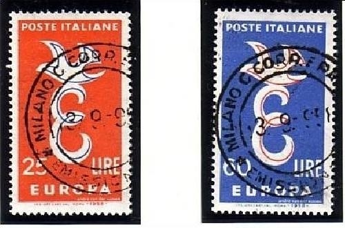 ITALIEN MI-NR. 1016-1017 GESTEMPELT(USED) EUROPA 1958