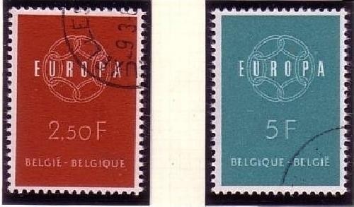 BELGIEN MI-NR. 1164-1165 GESTEMPELT(USED) EUROPA 1959