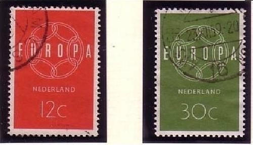 NIEDERLANDE MI-NR. 735-736 GESTEMPELT(USED) EUROPA 1959