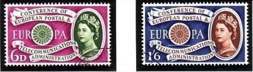 GROSSBRITANNIEN MI-NR. 341-342 GESTEMPELT(USED) EUROPA 1960 WAGENRAD
