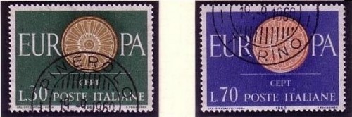 ITALIEN MI-NR. 1077-1078 o EUROPA 1960 - WAGENRAD