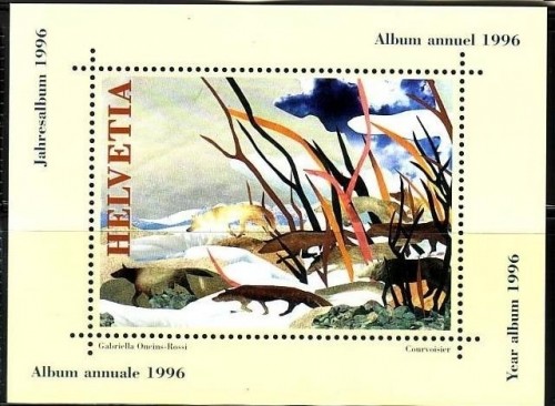 SCHWEIZ VIGNETTE AUS JAHRESALBUM 1996
