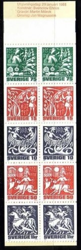 SCHWEDEN MH 81 POSTFRISCH(MINT) NORDISCHE MYTHOLOGIE 1981