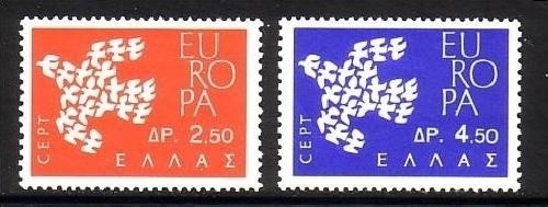 GRIECHENLAND MI-NR. 775-776 POSTFRISCH(MINT) EUROPA 1961 - TAUBE