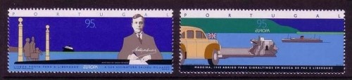 PORTUGAL MI-NR. 2074-2075 POSTFRISCH(MINT) EUROPA 1995 - FRIEDEN und FREIHEIT AUTO SCHIFF