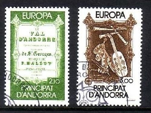 ANDORRA FRANZÖSISCH MI-NR. 360-361 GESTEMPELT(USED) EUROPA 1985 JAHR DER MUSIK