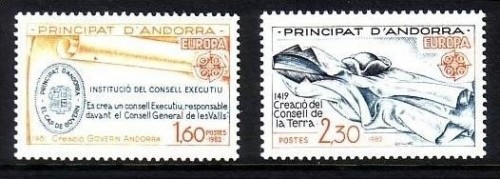ANDORRA FRANZÖSISCH MI-NR. 321-322 POSTFRISCH(MINT) EUROPA 1982 HISTORISCHE EREIGNISSE
