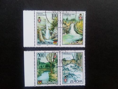 BOSNIEN HERZEGOWINA SERBISCHE REPUBLIK MI-NR. 200-201 GESTEMPELT(USED) mit Zierfeld EUROPA 2001 WASSER