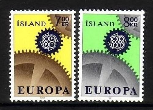 ISLAND MI-NR. 409-410 POSTFRISCH(MINT) EUROPA 1967 ZAHNRÄDER