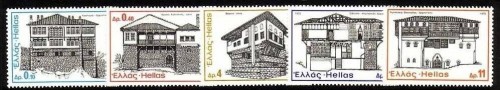 GRIECHENLAND MI-NR. 1201-1205 POSTFRISCH(MINT) VOLKSARCHITEKTUR 1975 PATRIZIERHAUS