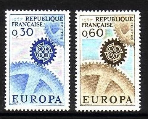 FRANKREICH MI-NR. 1578-1579 POSTFRISCH(MINT) EUROPA 1967 ZAHNRÄDER