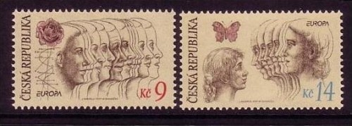 TSCHECHISCHE REPUBLIK MI-NR. 76-77 POSTFRISCH(MINT) EUROPA 1995 FRIEDEN und FREIHEIT ROSE SCHMETTERLING
