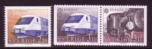 SCHWEDEN MI-NR. 1501-1503 POSTFRISCH(MINT) EUROPA 1988 TRANSPORTMITTEL EISENBAHN
