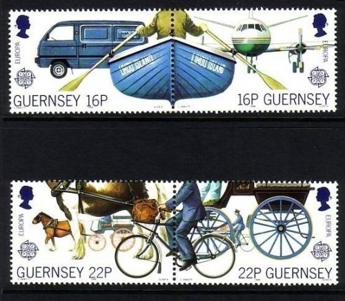 GUERNSEY MI-NR. 417-420 POSTFRISCH(MINT) EUROPA 1988 FAHRRAD BOOT PFERDEKUTSCHE FLUGZEUG AUTO