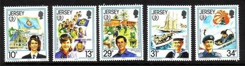 JERSEY MI-NR. 350-354 POSTFRISCH(MINT) JUGENDORGANISATIONEN 1985 PFADFINDER SCHIFFE