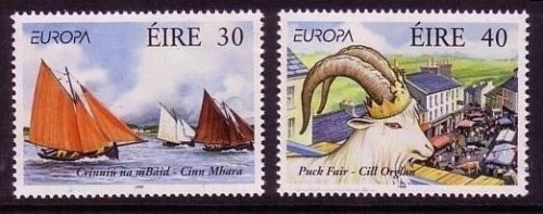 IRLAND MI-NR. 1068-1069 POSTFRISCH(MINT) EUROPA 1998 FESTE und FEIERTAGE SEGELSCHIFFE ZIEGE